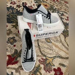 BRAND NEW WITH TAGS IN BOX CLASSIC SUPERGA SNEAKERS GREY BLACK US SZ 8